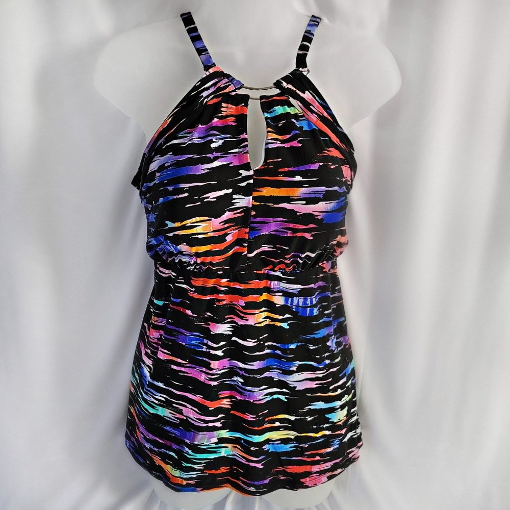 Trimshaper Multicolor Tankini Swim Top – Like New – Women’s Size 16